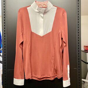 Ladies' Ovation Long Sleeve Bib Show Shirt Equestrian, Warm Earth X-Large